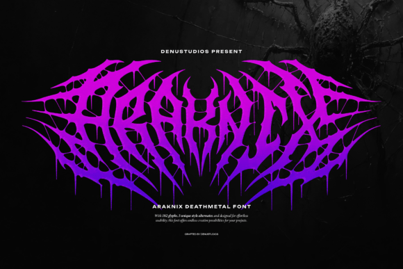 Araknix: The Web-Inspired Font for Metal and Horror Design